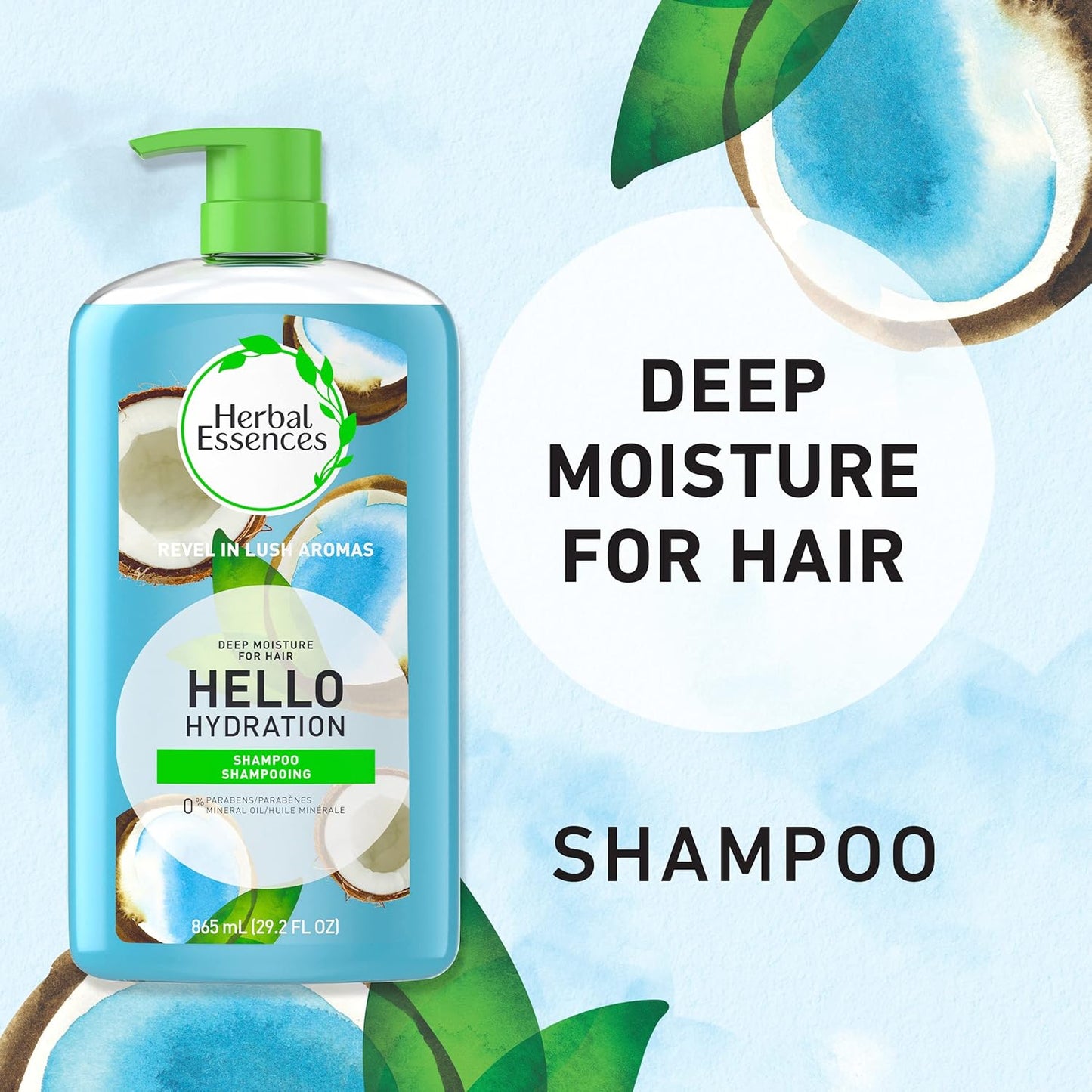 Herbal Essences Hello Hydration Shampoo - Moisturizing Formula for Dry Hair | 29.2 FL OZ