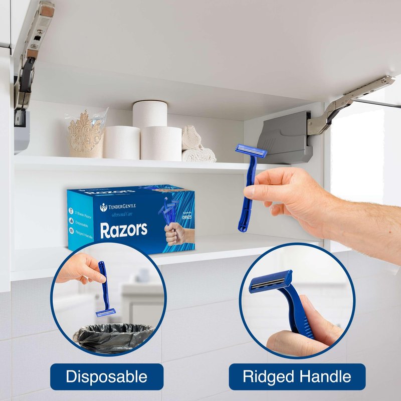 Disposable Razors for Men and Women - Pack of 50 Shavers - 2 Blade Razors, Bulk - for Shaving, Tattoos, Hospitality, and More