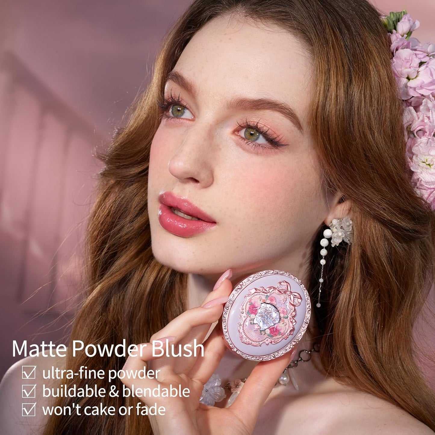 Velvet Embossed Blush - Buildable & Blendable Powder for Natural Flush | 5g Peach Matte Finish (03 Ballet Fairy)