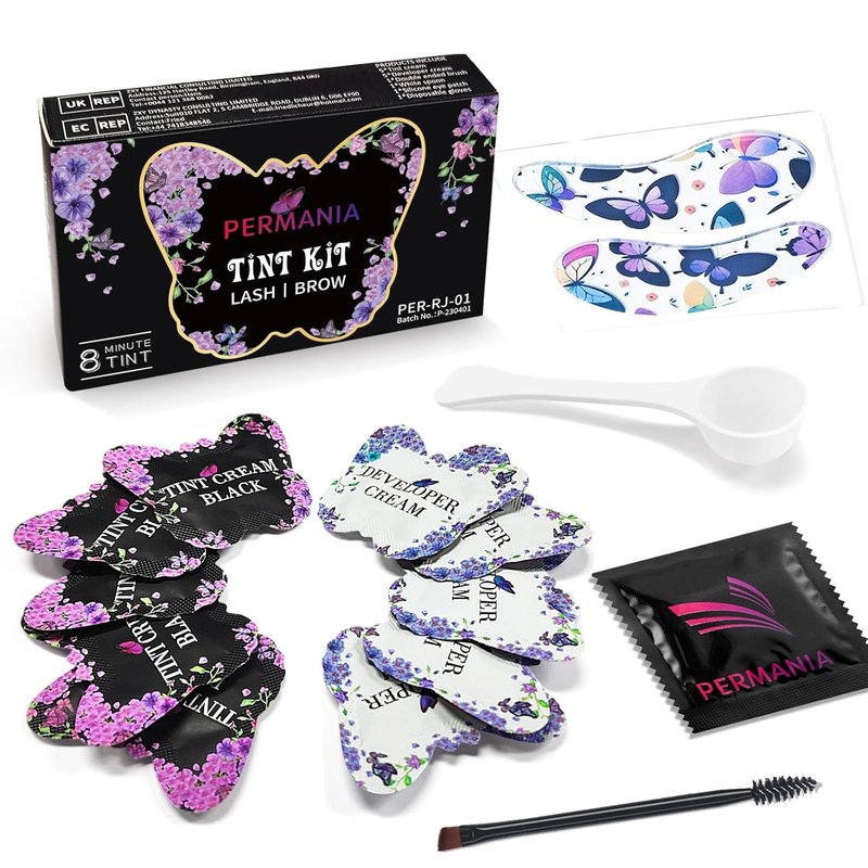 Lash & Brow Color Kit - Natural Black Temporary Eyelash & Eyebrow Dye | Lasts Up to 4 Weeks