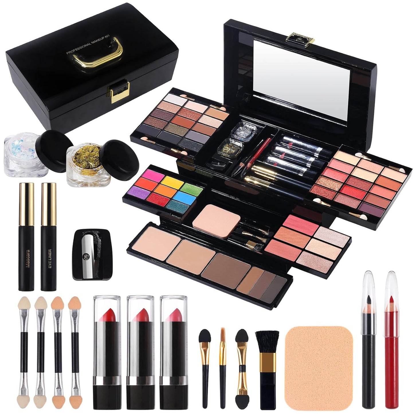 Professional Makeup Kit - 58 Color All-in-One Gift Set for Women | Includes Eyeshadow, Lipstick, Blusher & More
