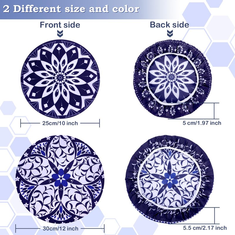 Revahope 2 Large Reusable Beeswax Bowl Covers for Bread Proofing, 10/12 Inch Elastic Beeswax Wraps Cotton Cloth Sourdough Bowl Covers for Proofing Baskets, Mixer Bowls, Food Storage Containers