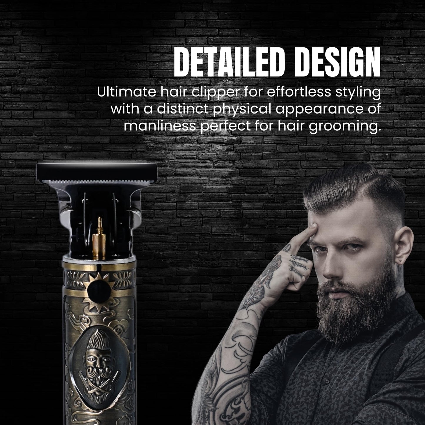 Hair Clippers for Men Professional Kit - Portable Cordless Clippers for Men w/ 7hrs Run Time - Ideal Mens Grooming Kit w/Low Noise Function - Rechargeable Beard Trimmer & Haircut Machine (Bronze)