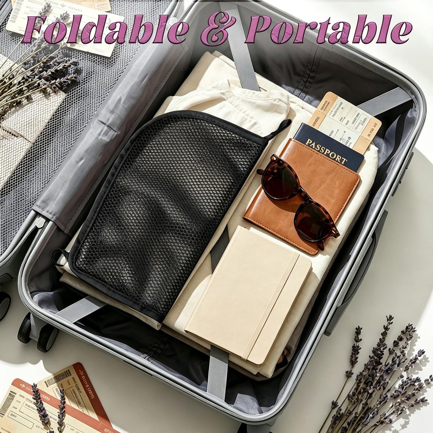 Pjsrsdaee Standing Toiletry Bag, Lightweight Portable Travel Toiletry Bag, EVA Foldable Thickened Clear Hanging Makeup Bag, Breathable Cosmetic Organizer for Travel & Bathroom (black)