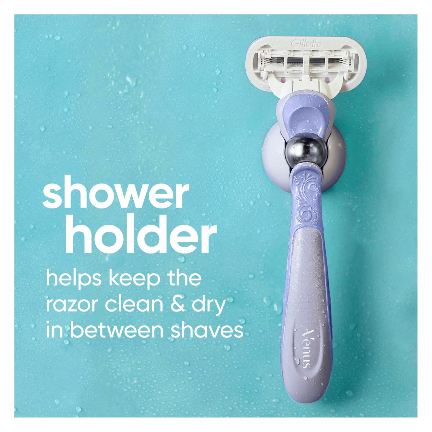 Gillette Venus Razor for Women, Extra Smooth Contour, Includes 1 Reusable Razor Handle + 4 Count 5-Bladed Razor Refills, with Flexiball Pivoting Handle and Shower Holder
