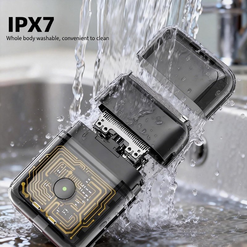 Electric Foil Shaver for Men: Compact Travel Razor for Face - IPX7 Waterproof & USB-C Fast Charging - 3D Floating Head & Hyper-Glide Blades - Hypoallergenic for Sensitive Skin with Battery Indicator