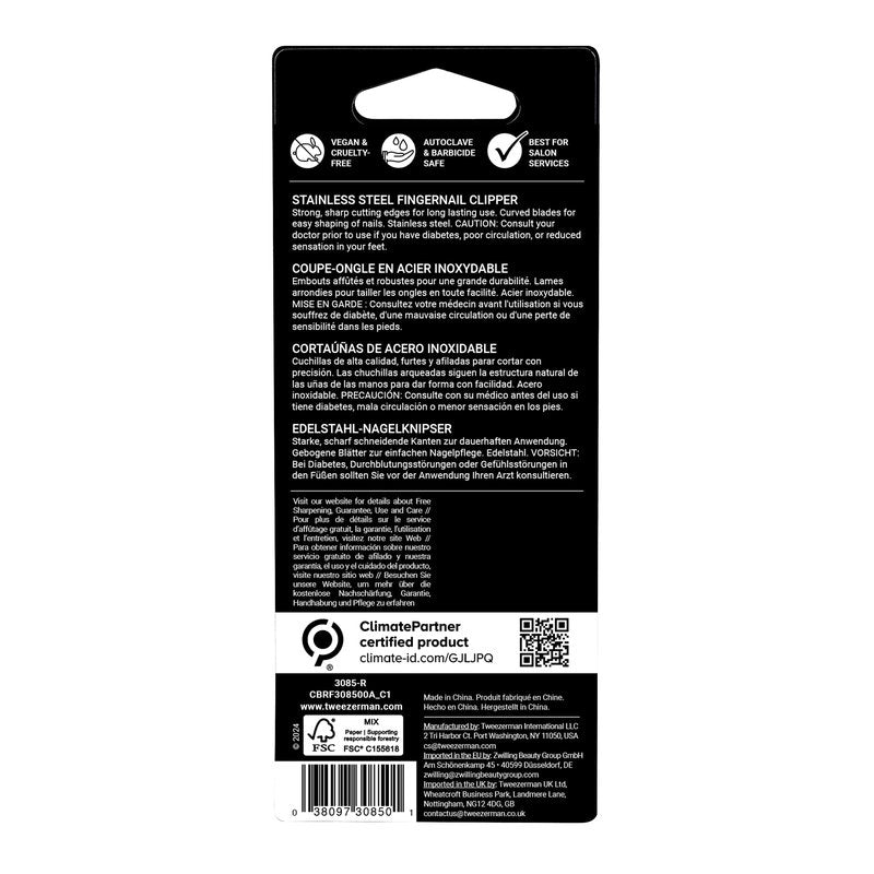 Tweezerman Fingernail Clipper, Stainless Steel