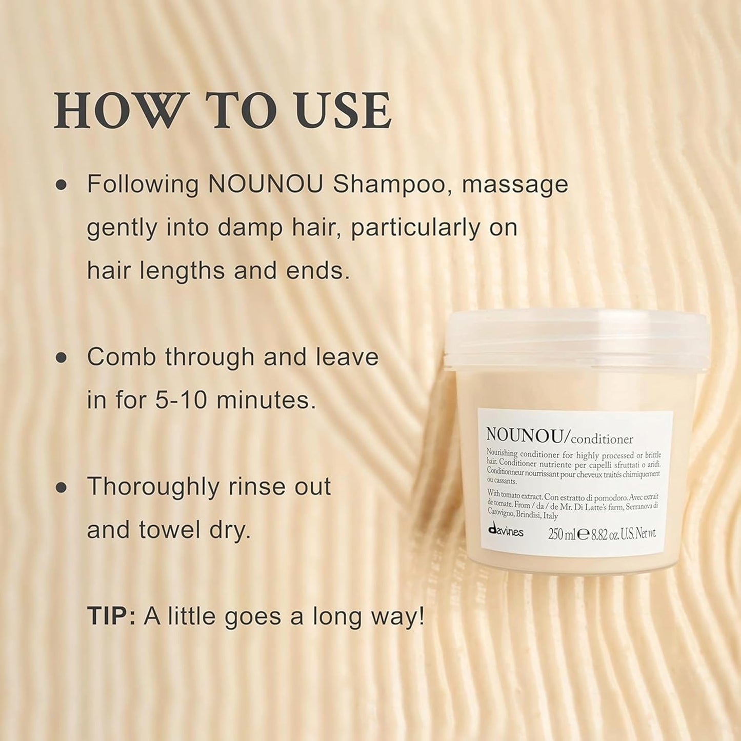Davines Nourishing Conditioner for Damaged Hair - Restores Shine & Softness | Ideal for Processed & Brittle Hair