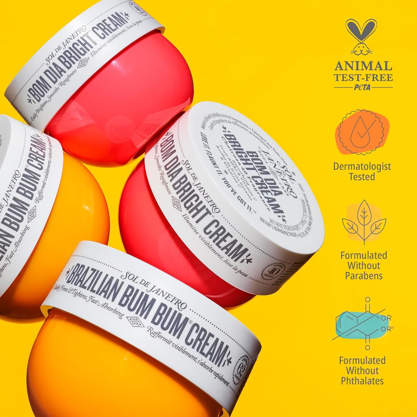 Mini Body Cream Trial Set | Brazilian Bum Bum Cream & Bom Dia Bright Cream - 2 Piece Travel Size 25 mL