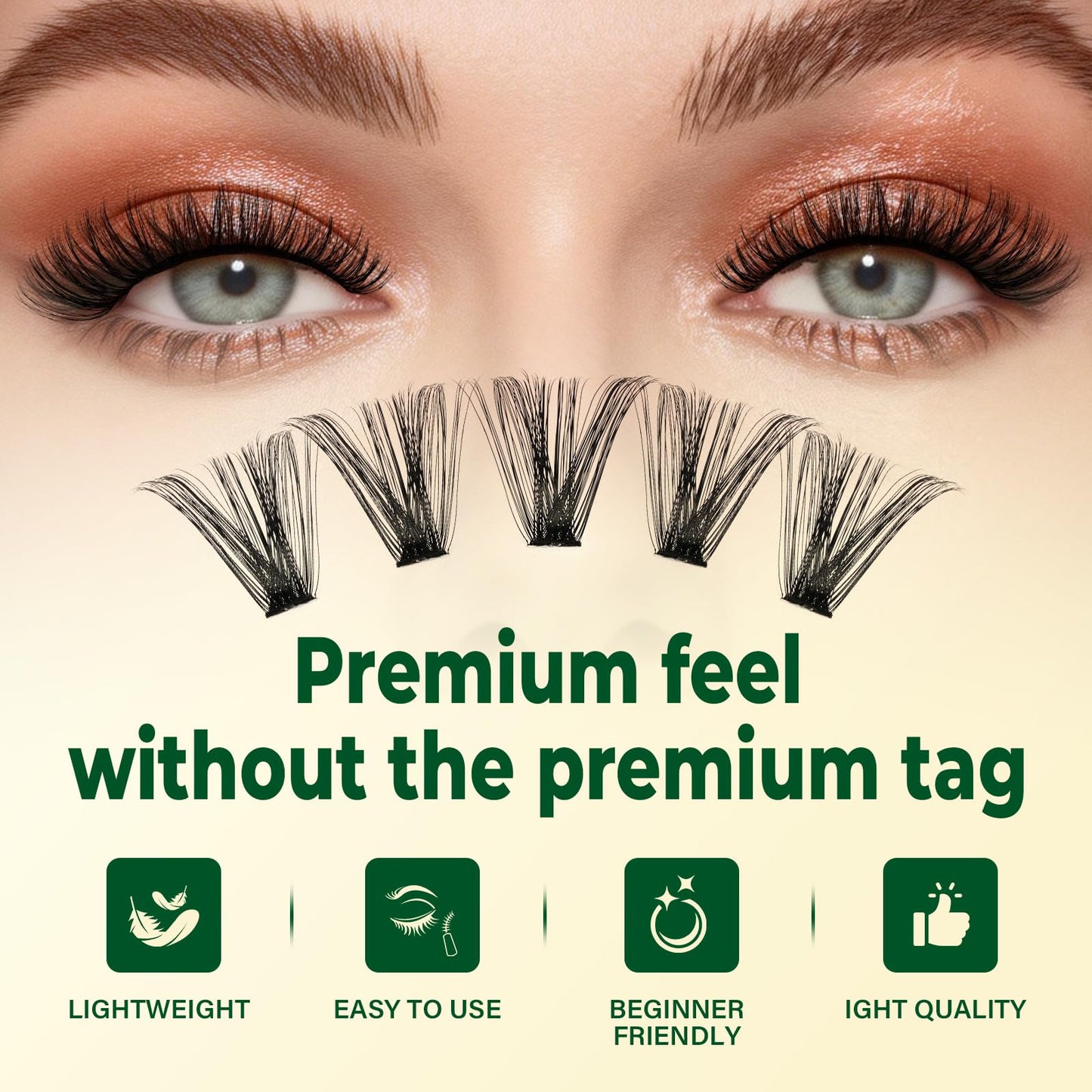 KEYYOU Lash Clusters Kit 60D80D Wispy Voluminous Look for Date or Wedding