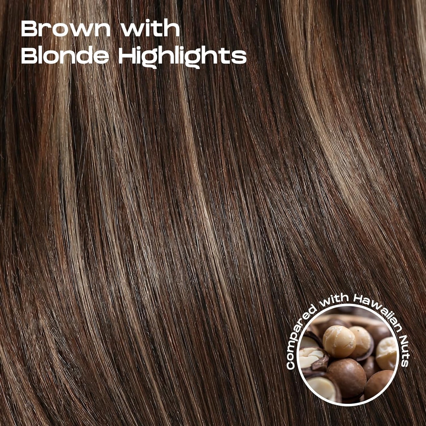 Cheer Ponytail Hair Piece | 100% Real Human Hair, 16" Straight Extension for Dance & Competition - Brown with Blonde Highlights