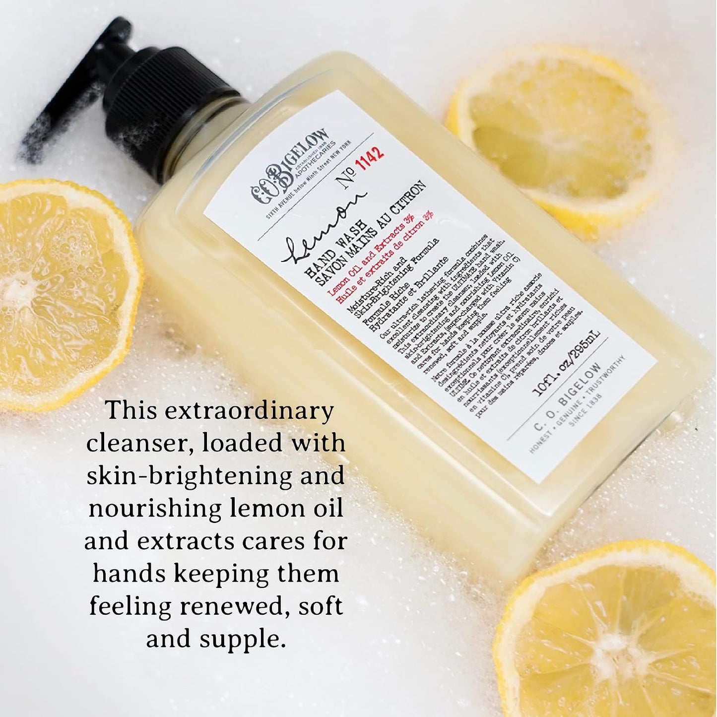 C.O. Bigelow Lemon Hand Wash - Moisturizing Liquid Soap with Aloe Vera | 10 Fl Oz (Pack of 2)