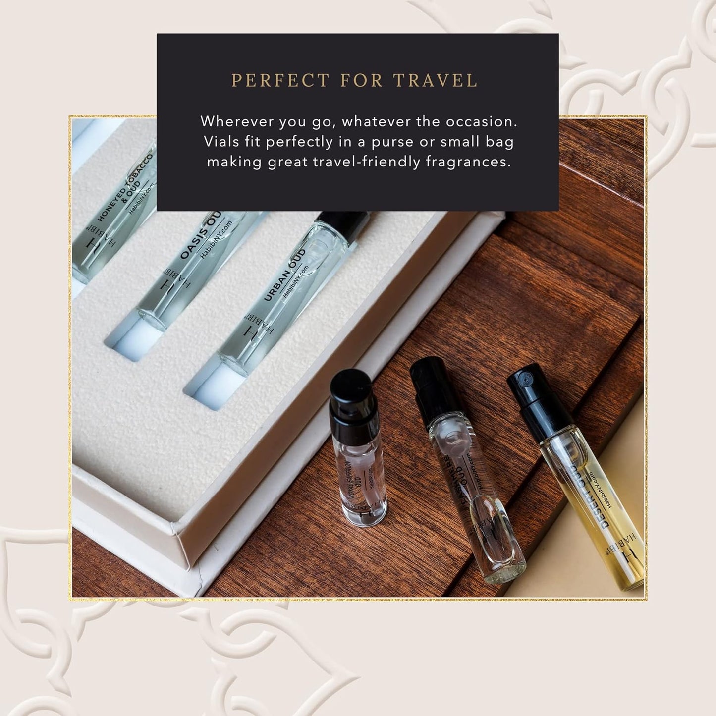 H HABIBI Oud Perfume Discovery Sample Set | Luxury Eau De Parfum & Cologne Sampler for Men & Women - Travel Size Gift Set, 5 x 2ml