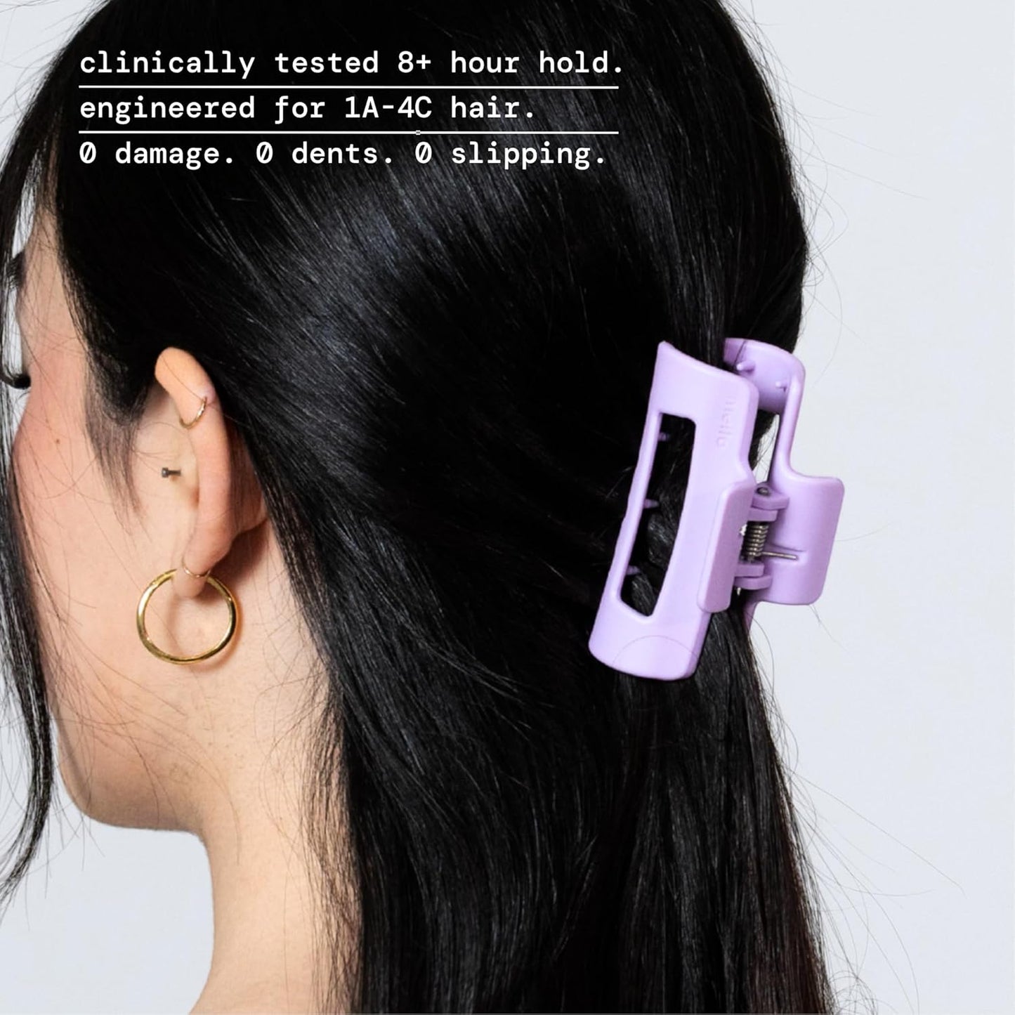 Small Hair Clip - Flexible Comfort Hair Claw for Women | Strong Hold for Thick & Thin Hair, Durable Matte Finish (Purple)