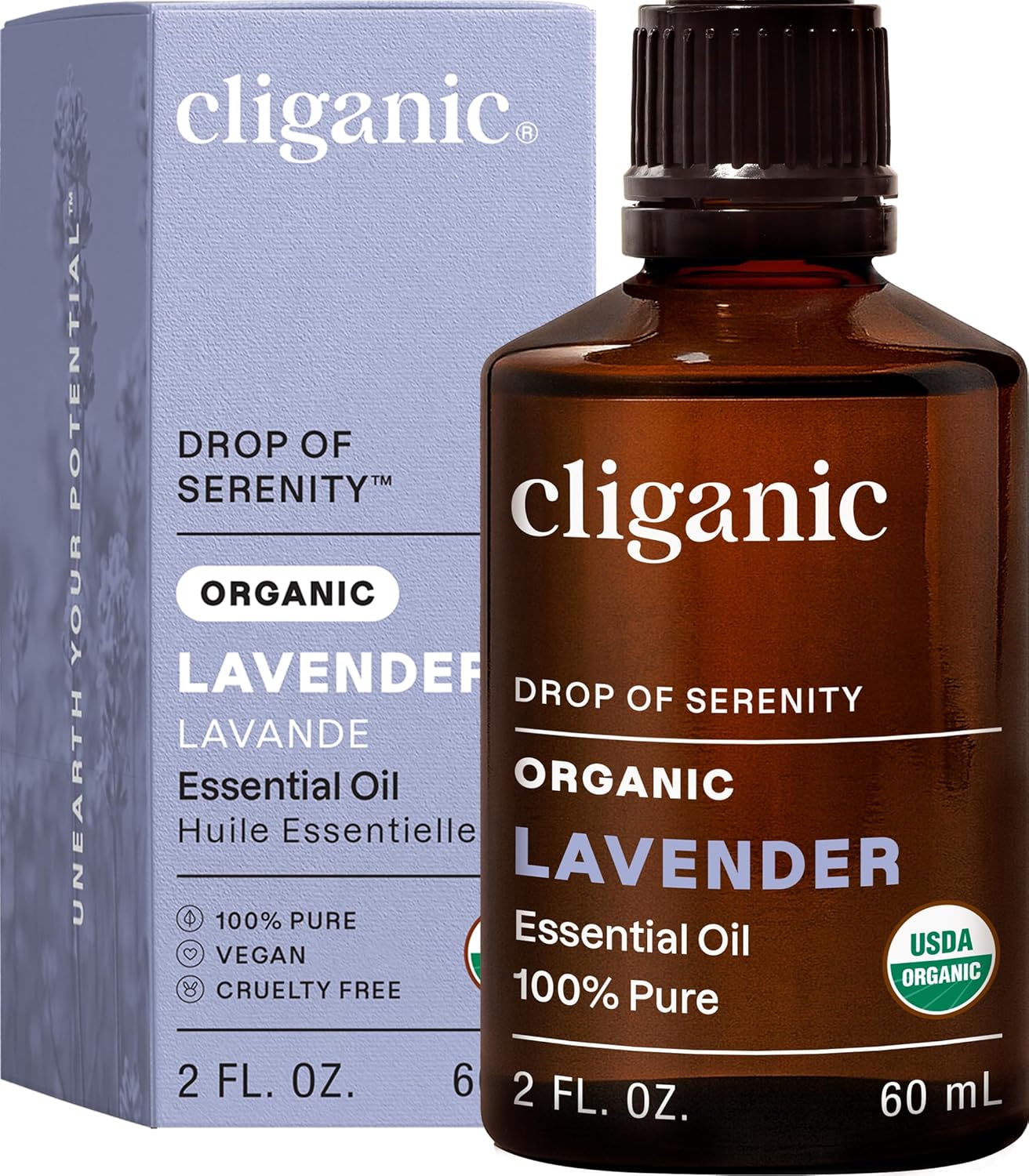 Cliganic Organic Lavender Essential Oil - 100% Pure Aromatherapy Oil | Non-GMO, 15ml