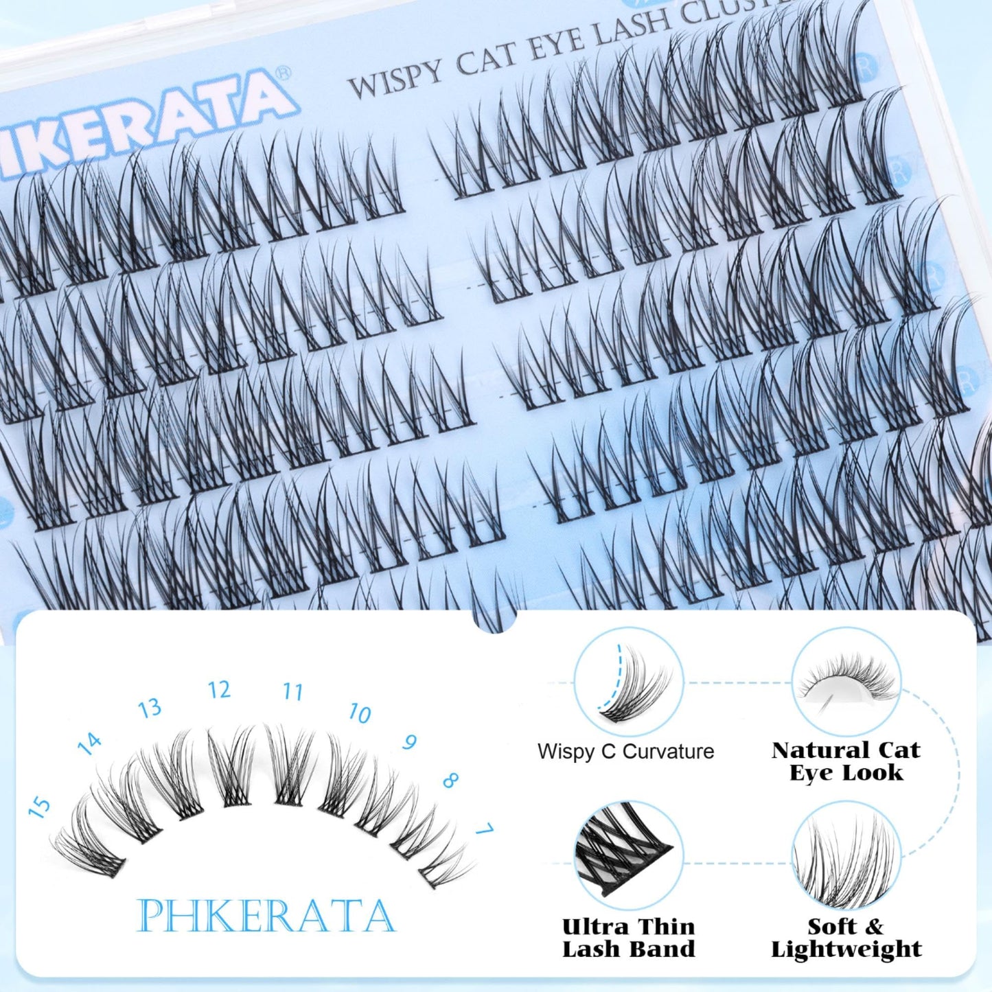 Natural Lash Clusters Wispy Eyelash Clusters Natural Lashes Clusters with Thin Band