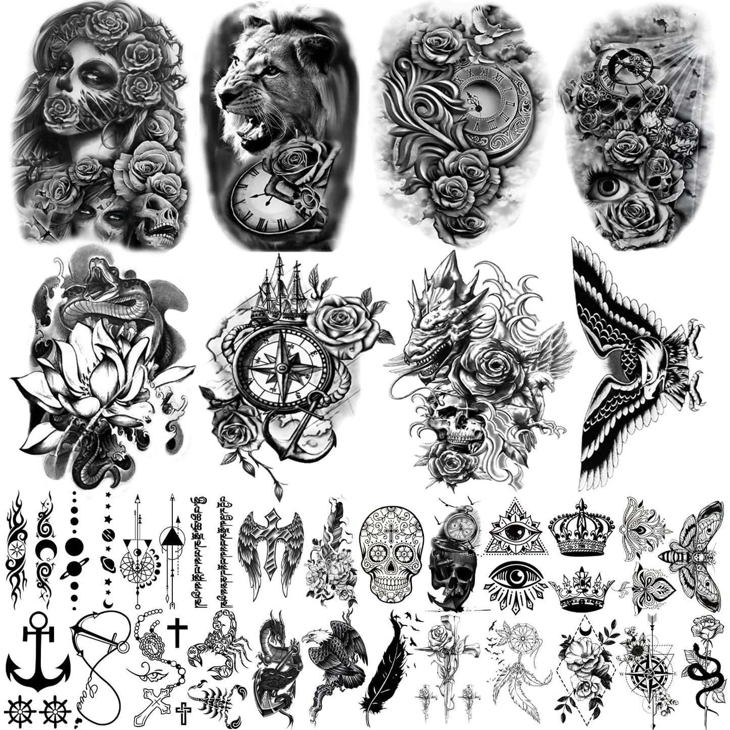 Independence Day Temporary Tattoos - USA Flag Waterproof Fake Tattoos | 77 Sheets for 4th of July, Memorial Day & Veterans Day