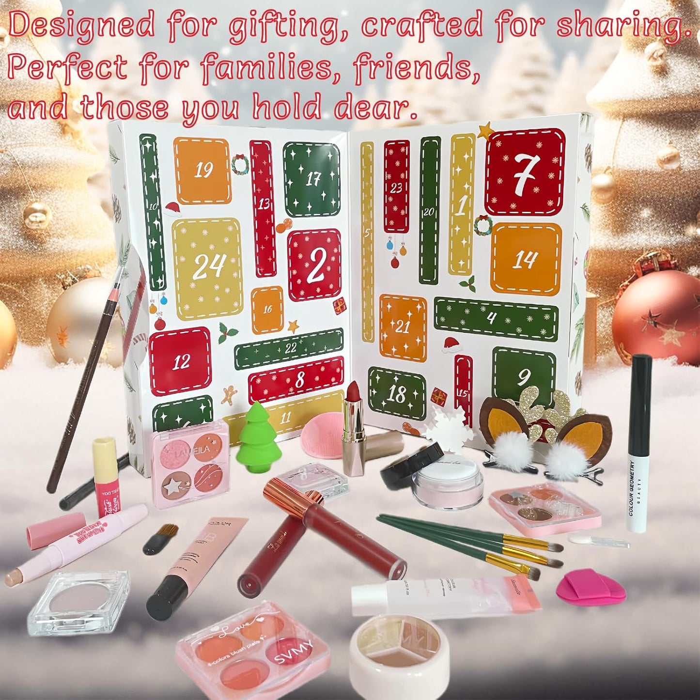 Makeup Advent Calendar 2025 - 24-Day Christmas Gift Set for Women & Teens | Holiday Countdown Kit