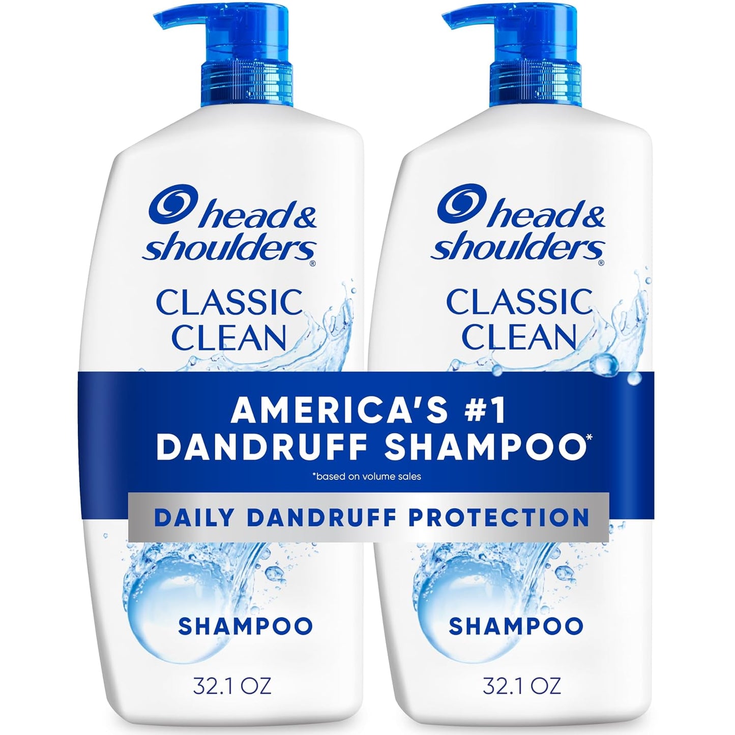Head & Shoulders Anti-Dandruff Shampoo - 1% Pyrithione Zinc, Flake Control & Scalp Care | 32.1 fl oz Twin Pack