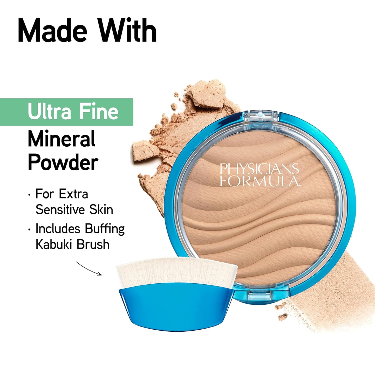 Physicians Formula Mineral Wear - Talc-Free Airbrushing Pressed Powder for Sensitive Skin | Full Coverage, Translucent