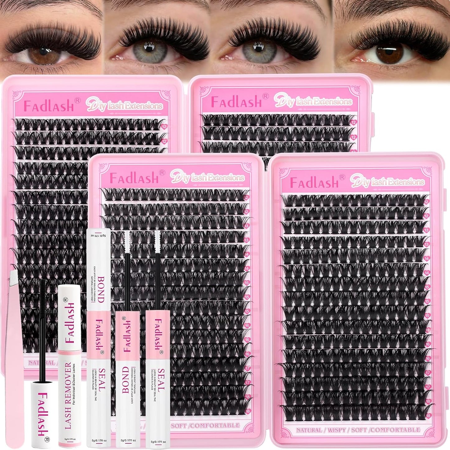 Eyelash Clusters - 80D & 100D D Curl Individual Lashes | 496PCS DIY Extensions 12-18mm