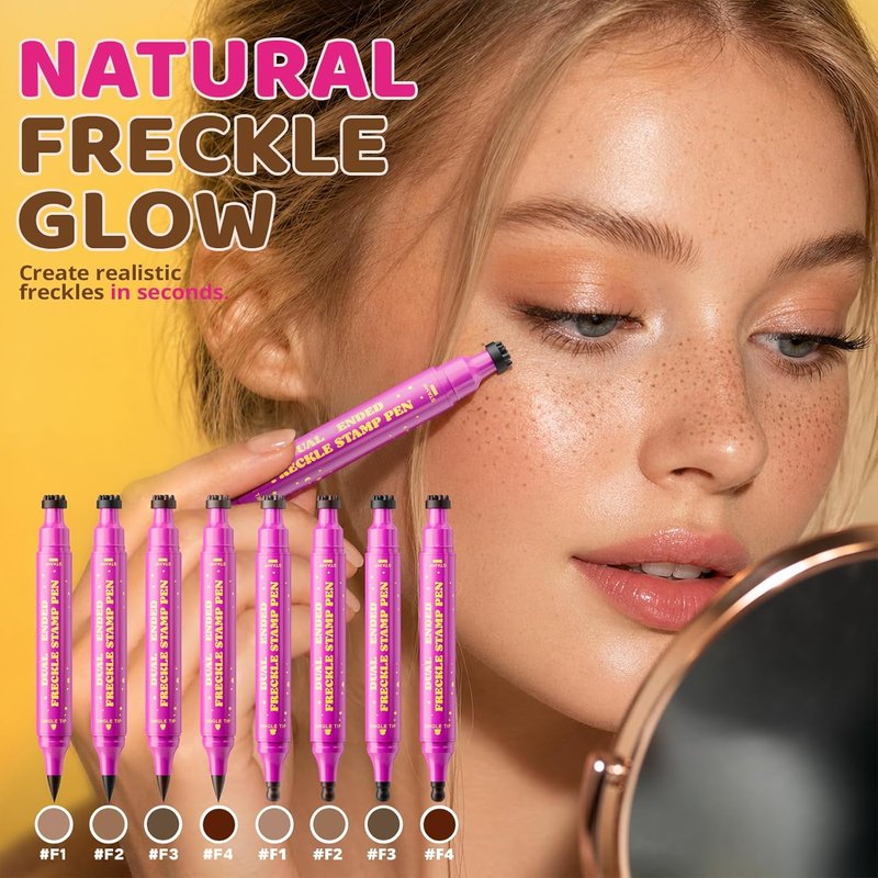 Freckle Stamp Pen - Dual-Ended Waterproof Marker for Lifelike Fake Freckles | Natural Medium Brown