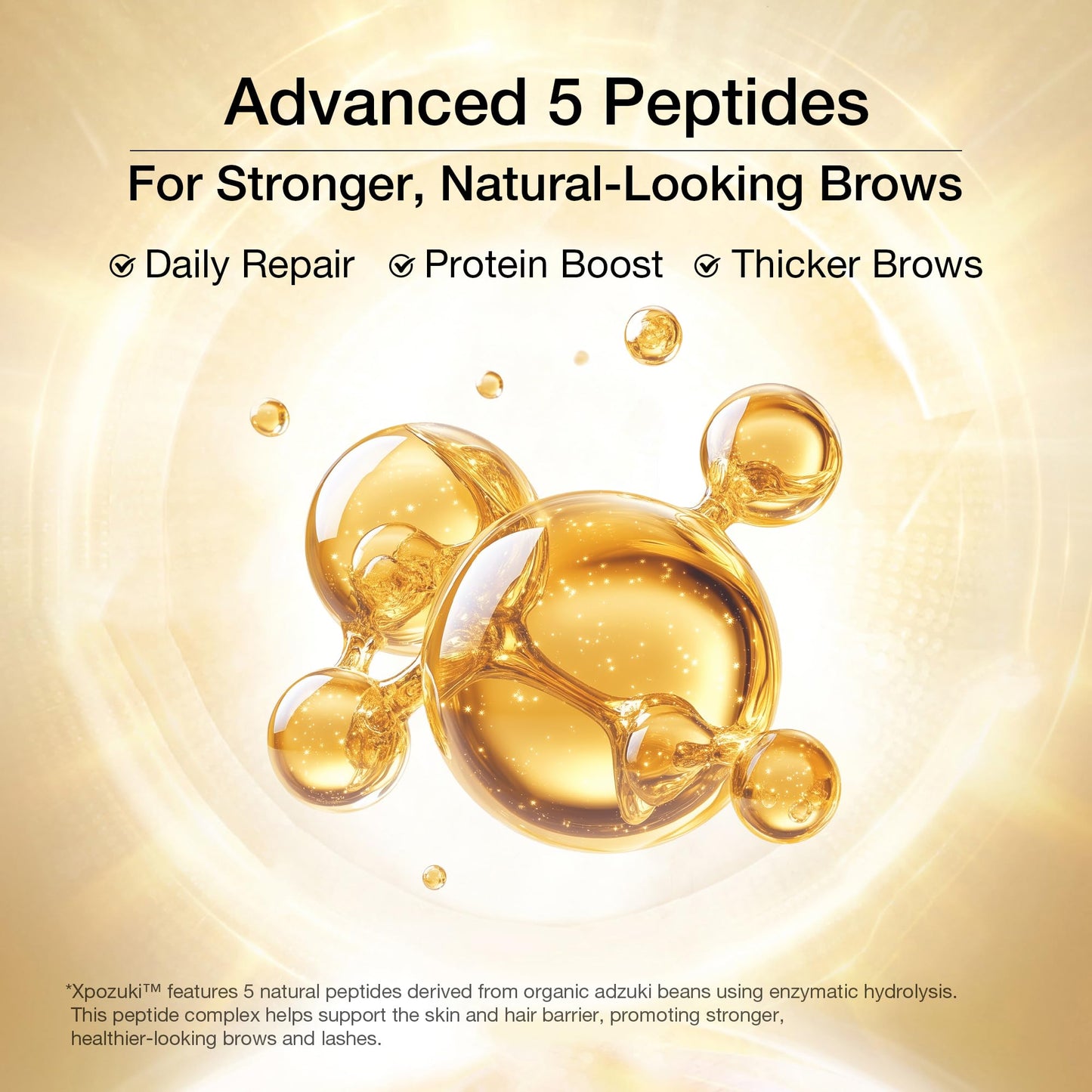 Eyebrow Growth Serum with 5 Peptides & Resurrection Plant, Supports Fuller, Healthier-Looking Brows, Roll-On for Brows, 8ml for Men & Women