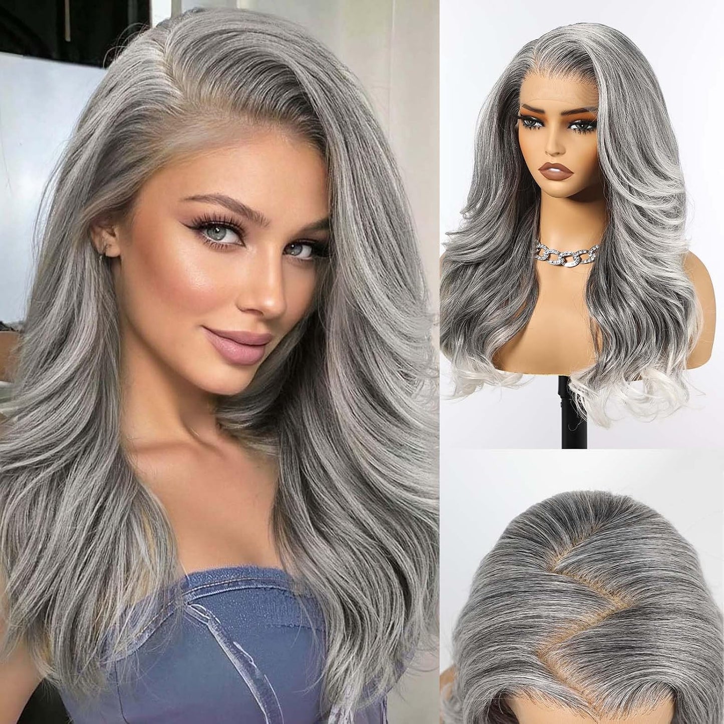 HAIRCUBE 13X4 HD Ombre Blonde Synthetic Lace Front Wig - Glueless Curly Design for Natural-Looking Hair