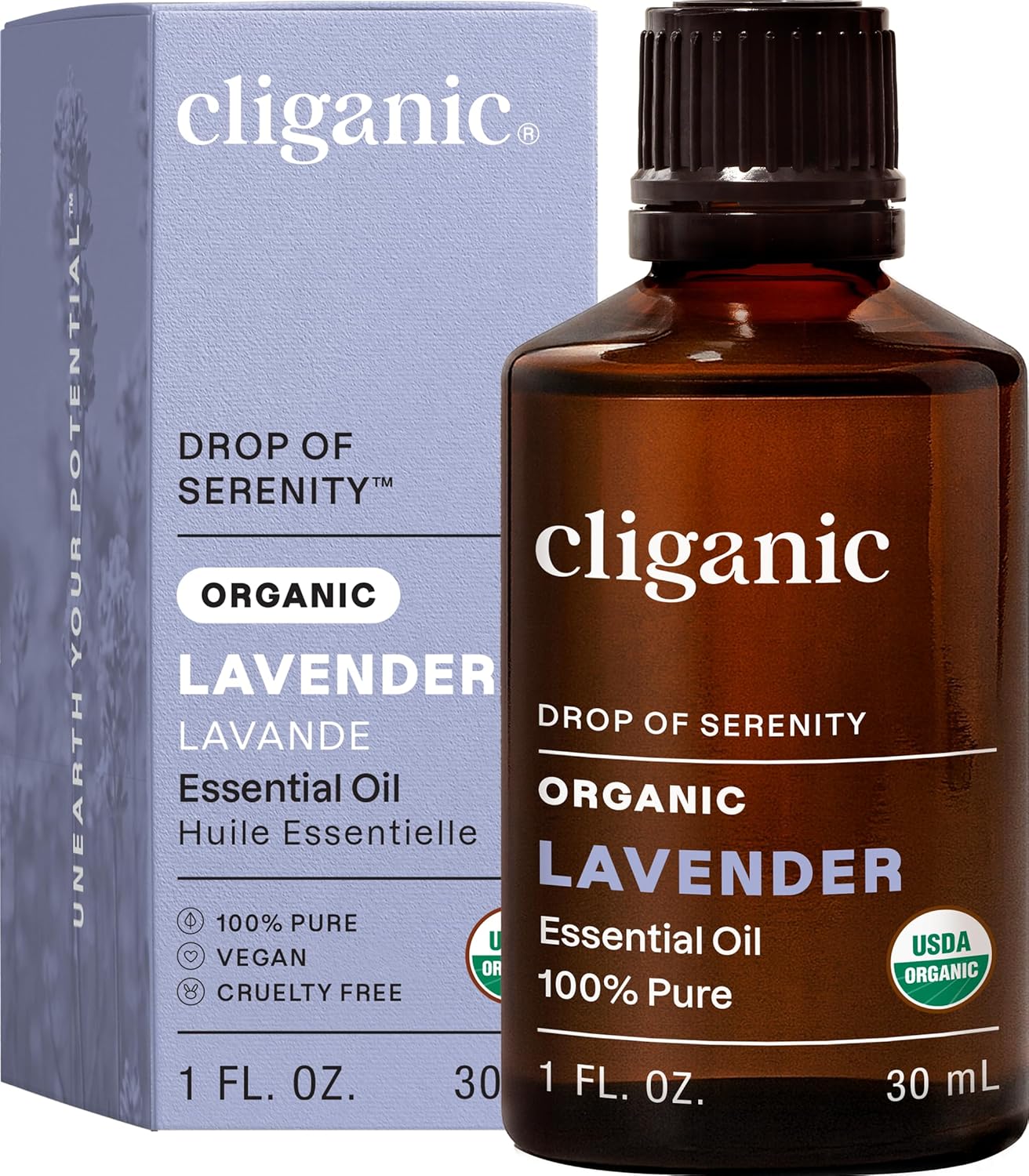 Cliganic Organic Lavender Essential Oil - 100% Pure Aromatherapy Oil | Non-GMO, 15ml