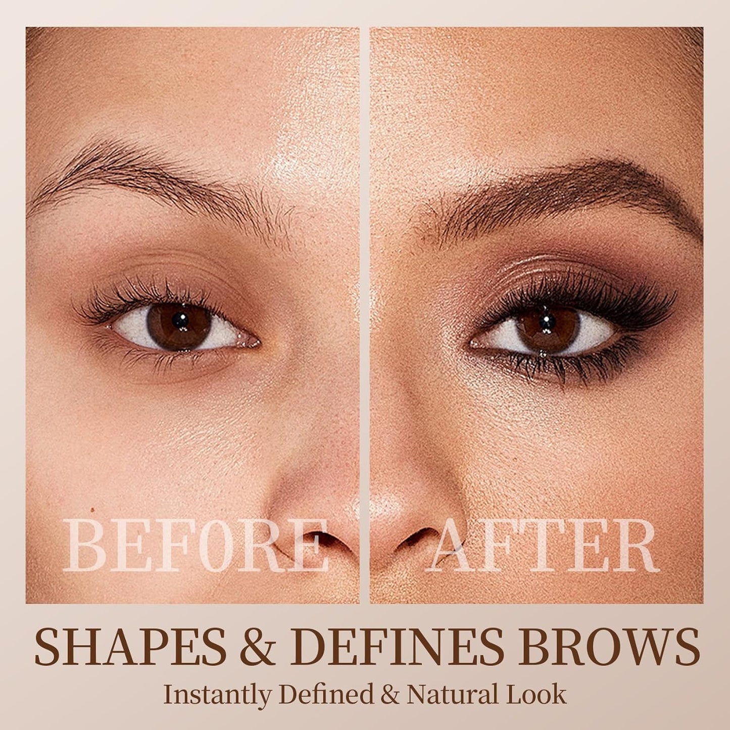 Dual Ended Eyebrow Brush Set - Premium Angled Brow Brush & Spoolie Duo | Soft Synthetic Bristles, Gold Finish