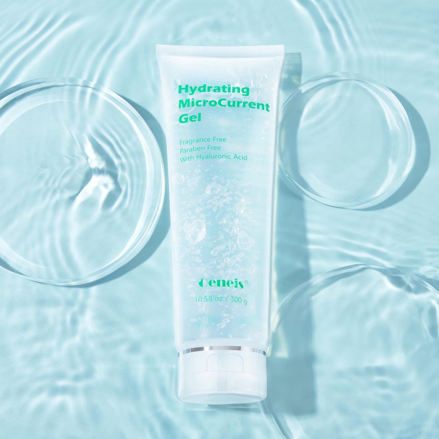 Oeneis Hydrating Microcurrent Conductive Gel, Fragrance-Free, Paraben-Free, Gel Primer with Hyaluronic Acid, Non-irritating, Moisturizing Gel for RF, 300g Tube, Clear