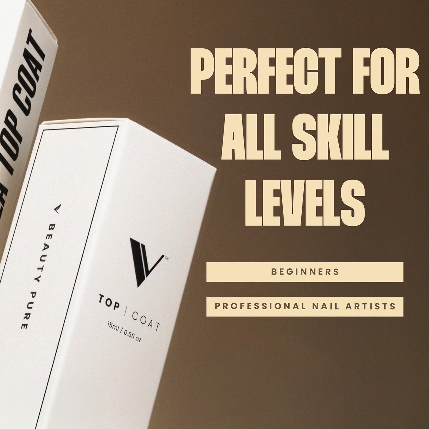 V Beauty No Wipe Gel Top Coat - Long Lasting, Scratch Resistant, Glossy Finish | 15ml