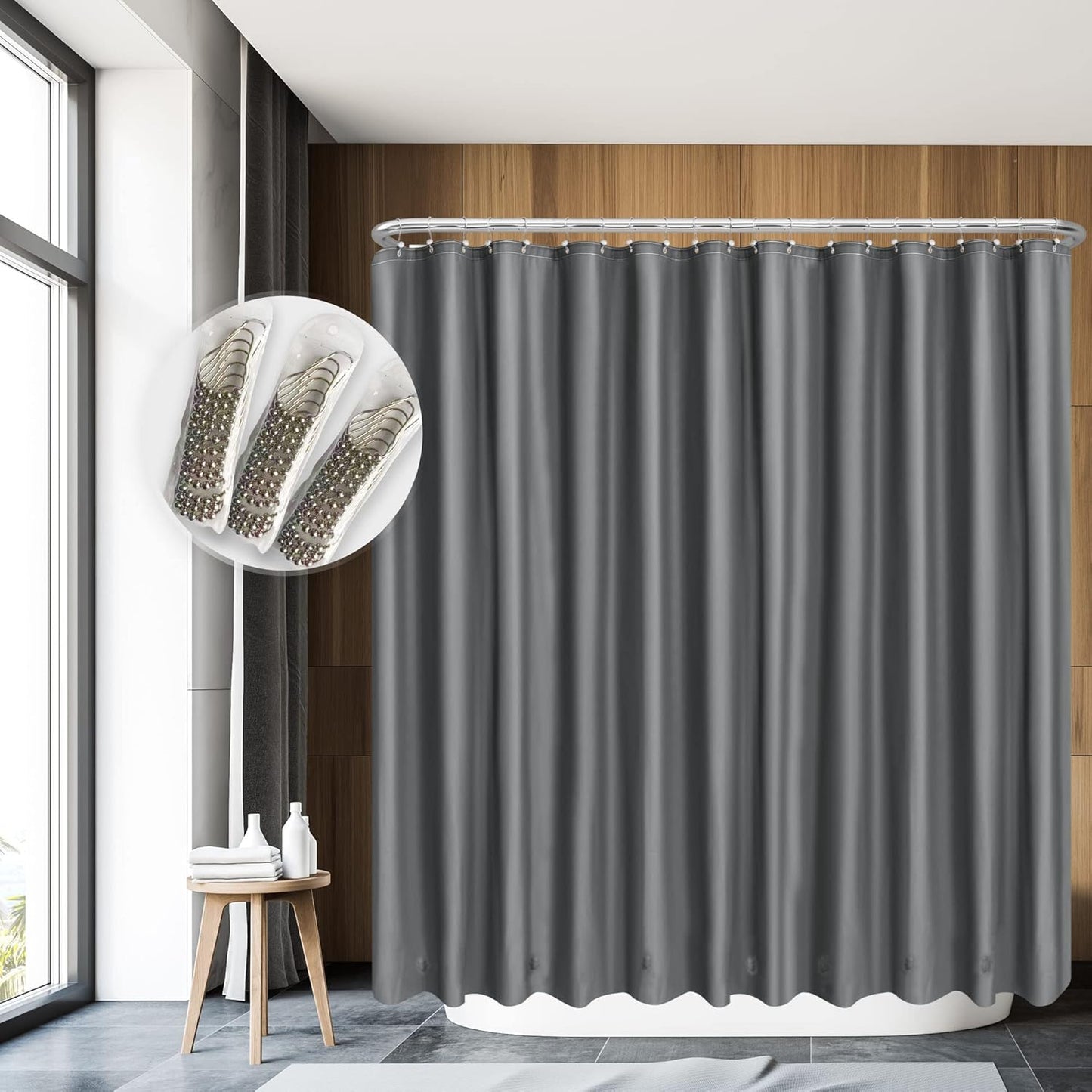 Clear Plastic Shower Liner - Premium Waterproof PEVA Curtain with Rustproof Grommets & 3 Magnets | Standard Size