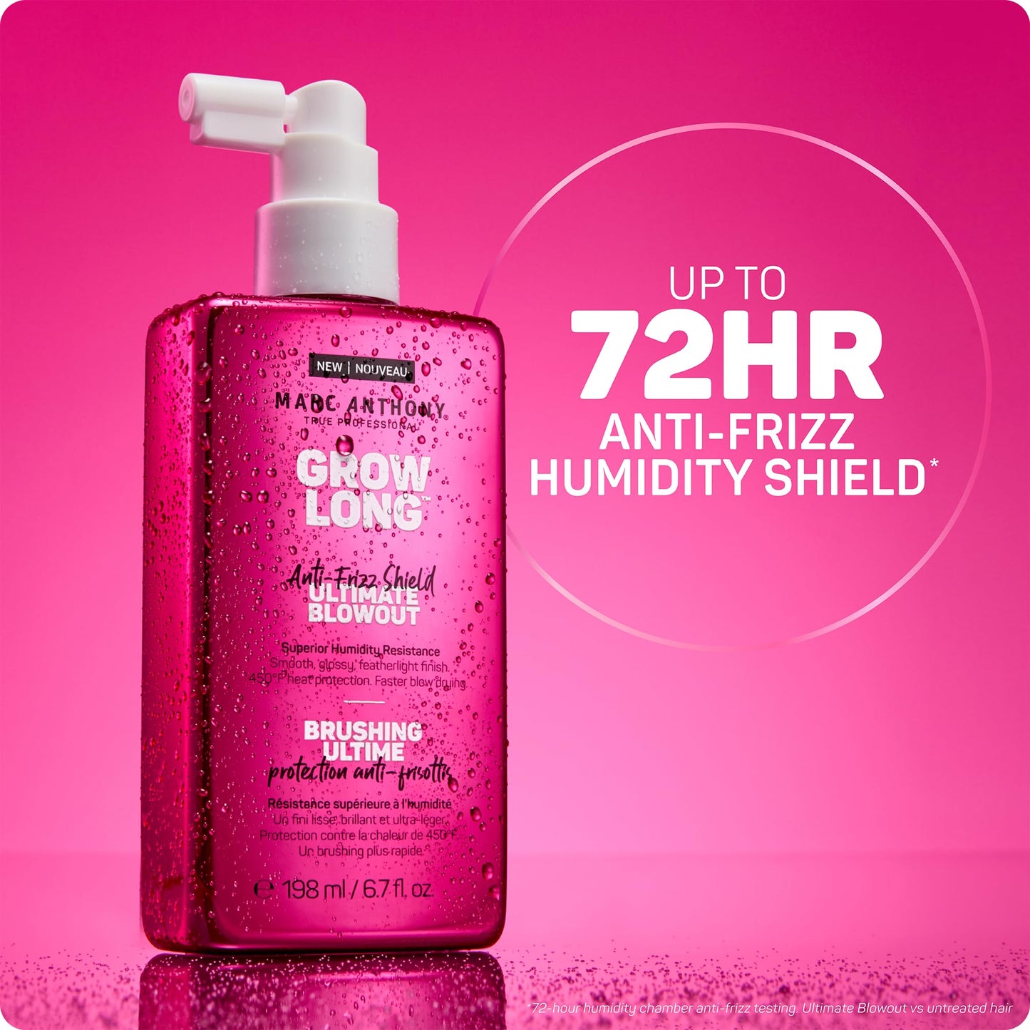 Marc Anthony Anti-Frizz Shield Ultimate Blowout Spray, Grow Long - Smooth, Shiny Hair in High Humidity - Heat Protectant - 6.7 oz | Grow Long, Pack of 1