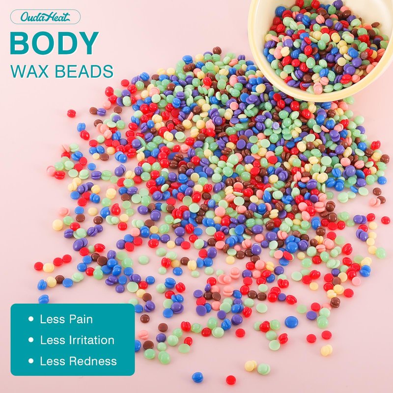 16oz Rosin-Free Hard Wax Beads, Hypoallergenic Waxing Bead for Brazilian Bikini, Professional Stripless Coarse Hair Removal Wax Beans for Sensitive Skin, Body, Face, Legs