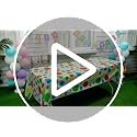 Oudain Red Brick Wall Tablecloths - 2 Pack, 54x108 Inch Cartoon Party Decor