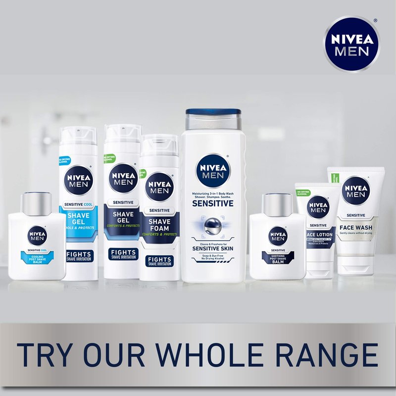 NIVEA FOR MEN Sensitive Post Shave Balm 3.30 oz (Pack of 4)