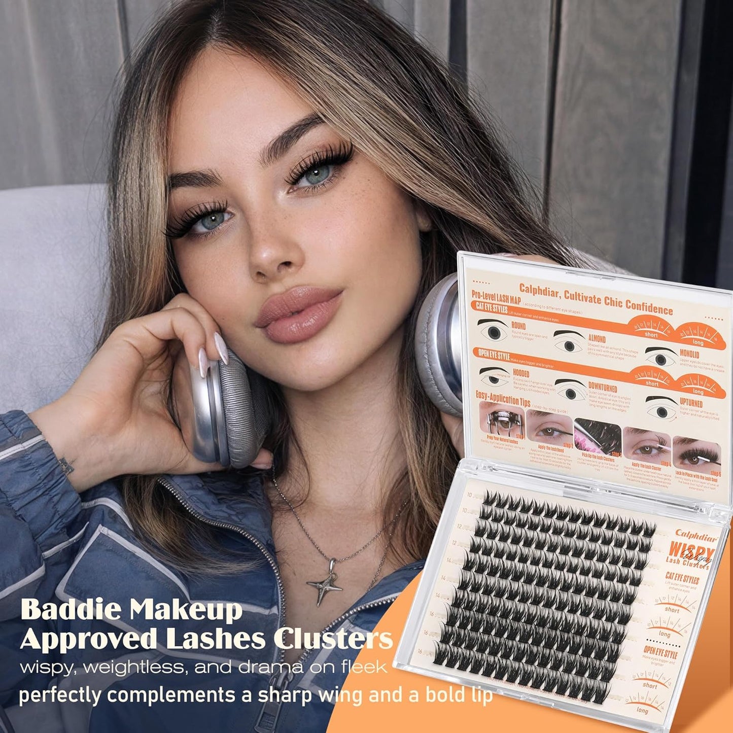 Wispy Eyelash Clusters - Bunny Spiky D Curl Extensions | Natural Soft Individual Lashes 10-16mm