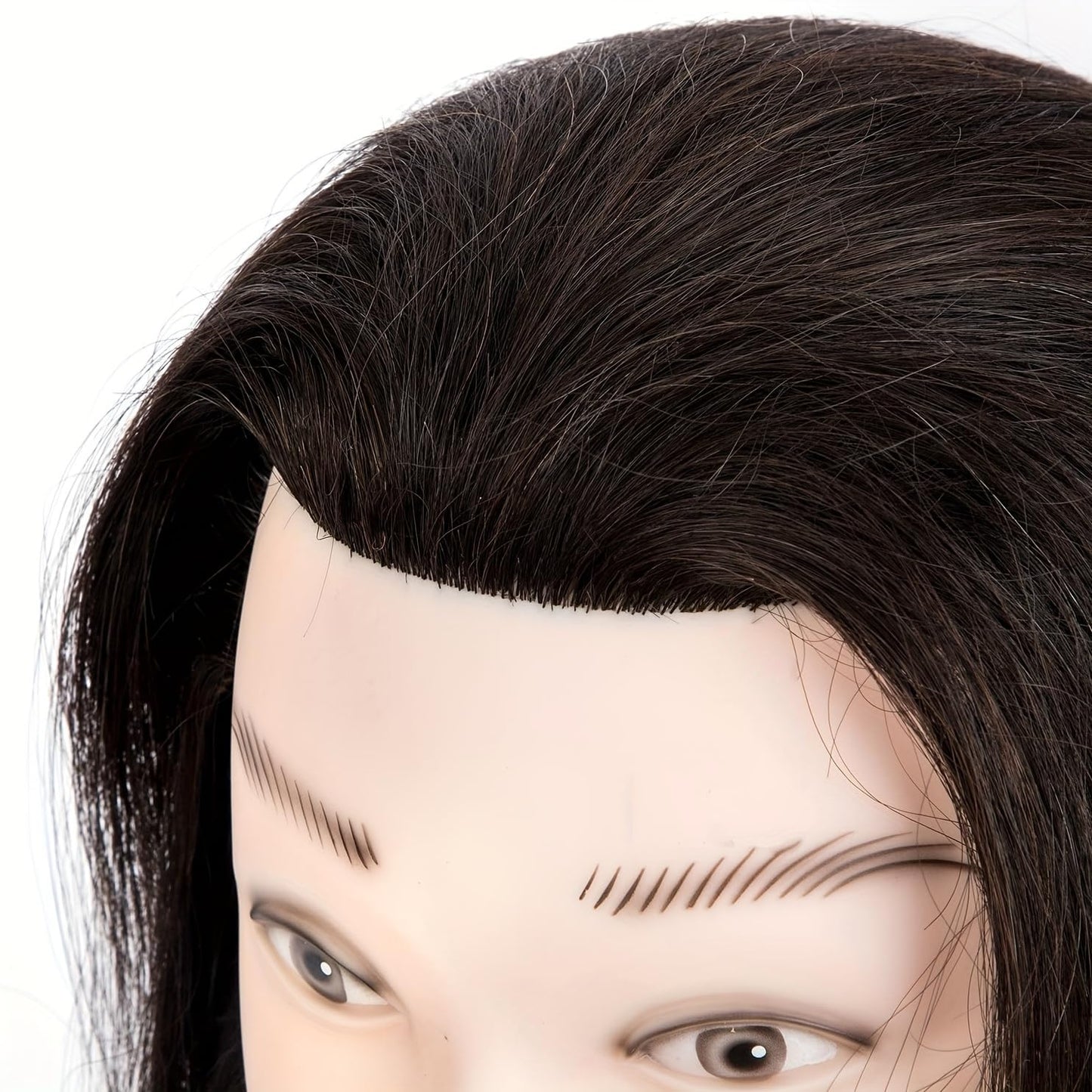 Yiifiulyn Mannequin Head Human Hair, Cosmetology Students Training Doll Head for Hair Styling & Barber Mannequin Head Male for Practice Hair Cutting or Trim Beard