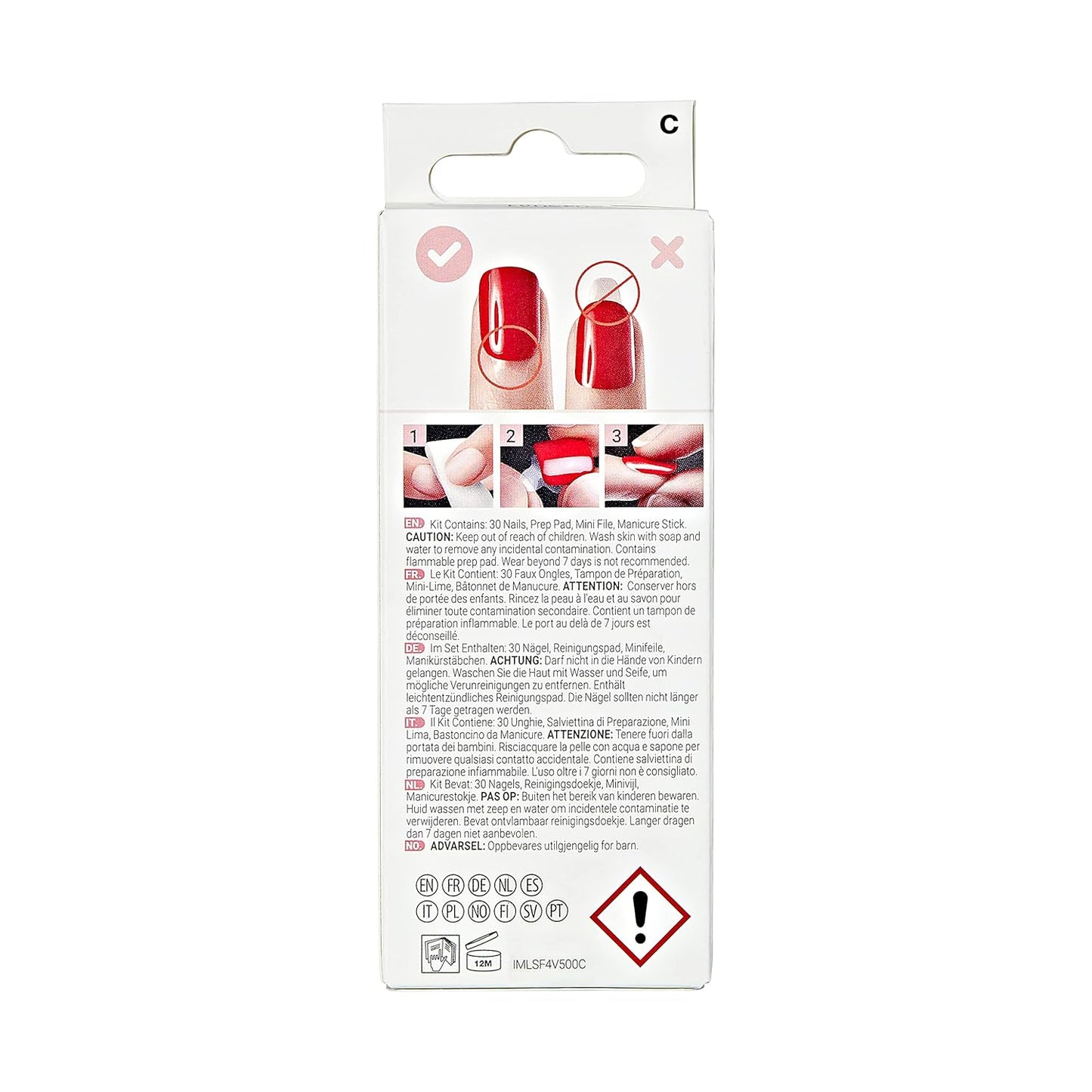 KISS Press-On Manicure - Lilac Crush Medium Coffin Purple Nails | Includes Prep Pad, Mini File & Cuticle Stick