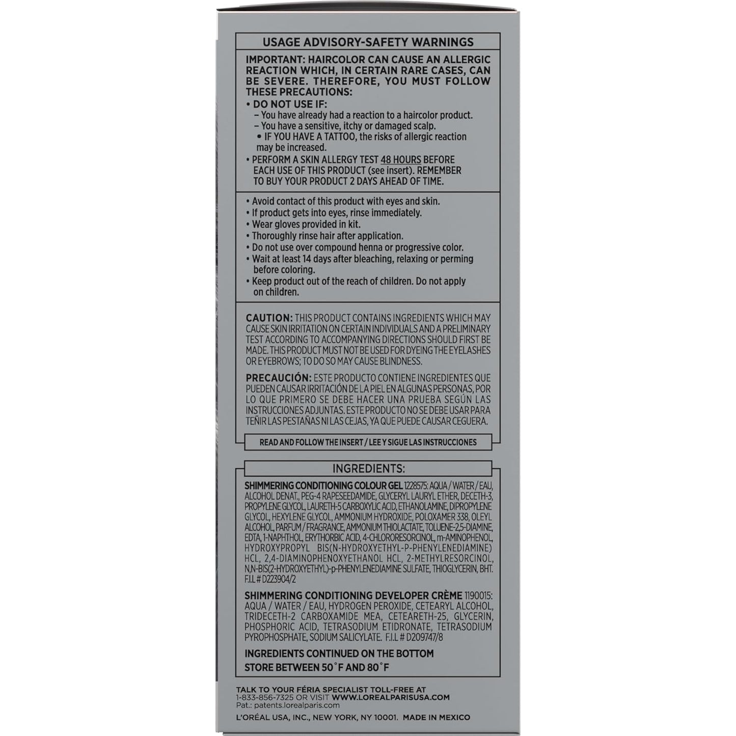 L'Oreal Paris Feria Smokey Silver Permanent Hair Color - Multi-Faceted Shimmering Dye Kit