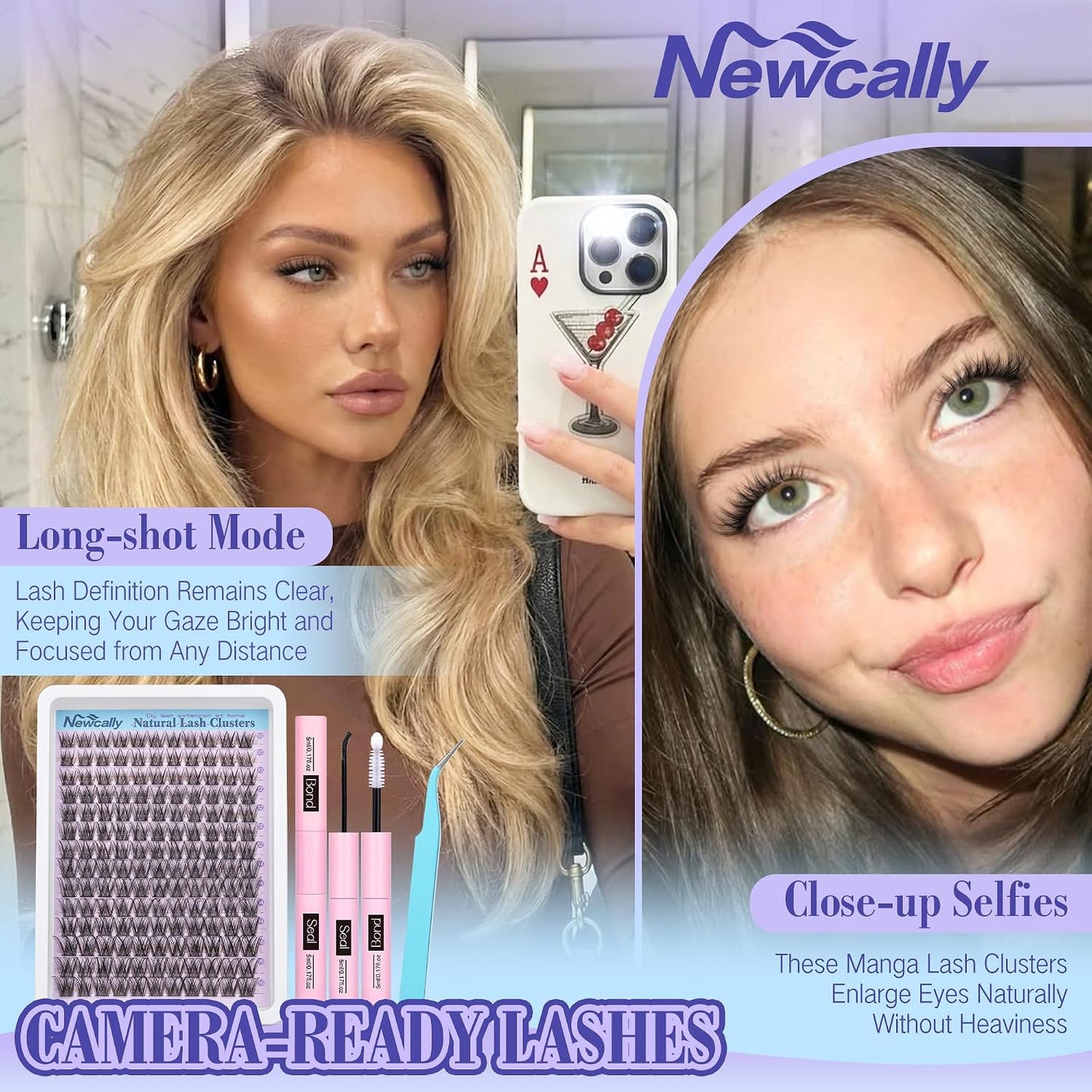 Lash Clusters Kit - Wispy Natural C-Curly Eyelash Extensions | DIY Volume Lashes 10-16MM