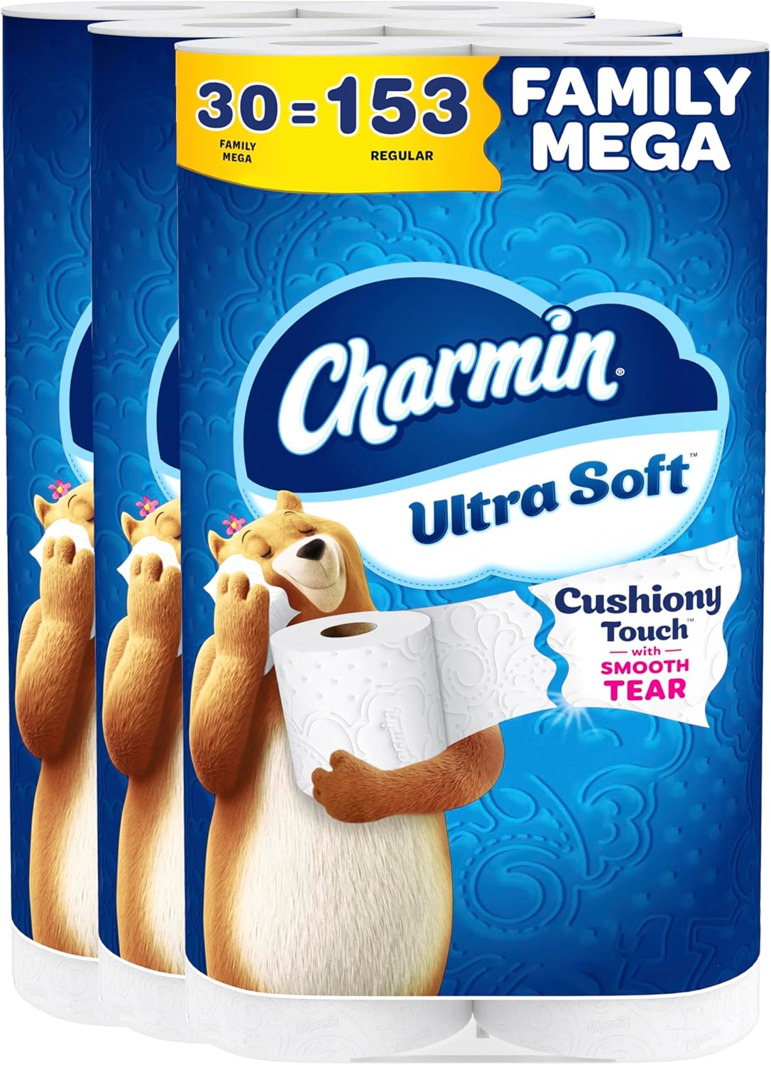 Charmin Ultra Soft Toilet Paper - Cushiony Touch, 24 Mega Rolls | White, Family Size