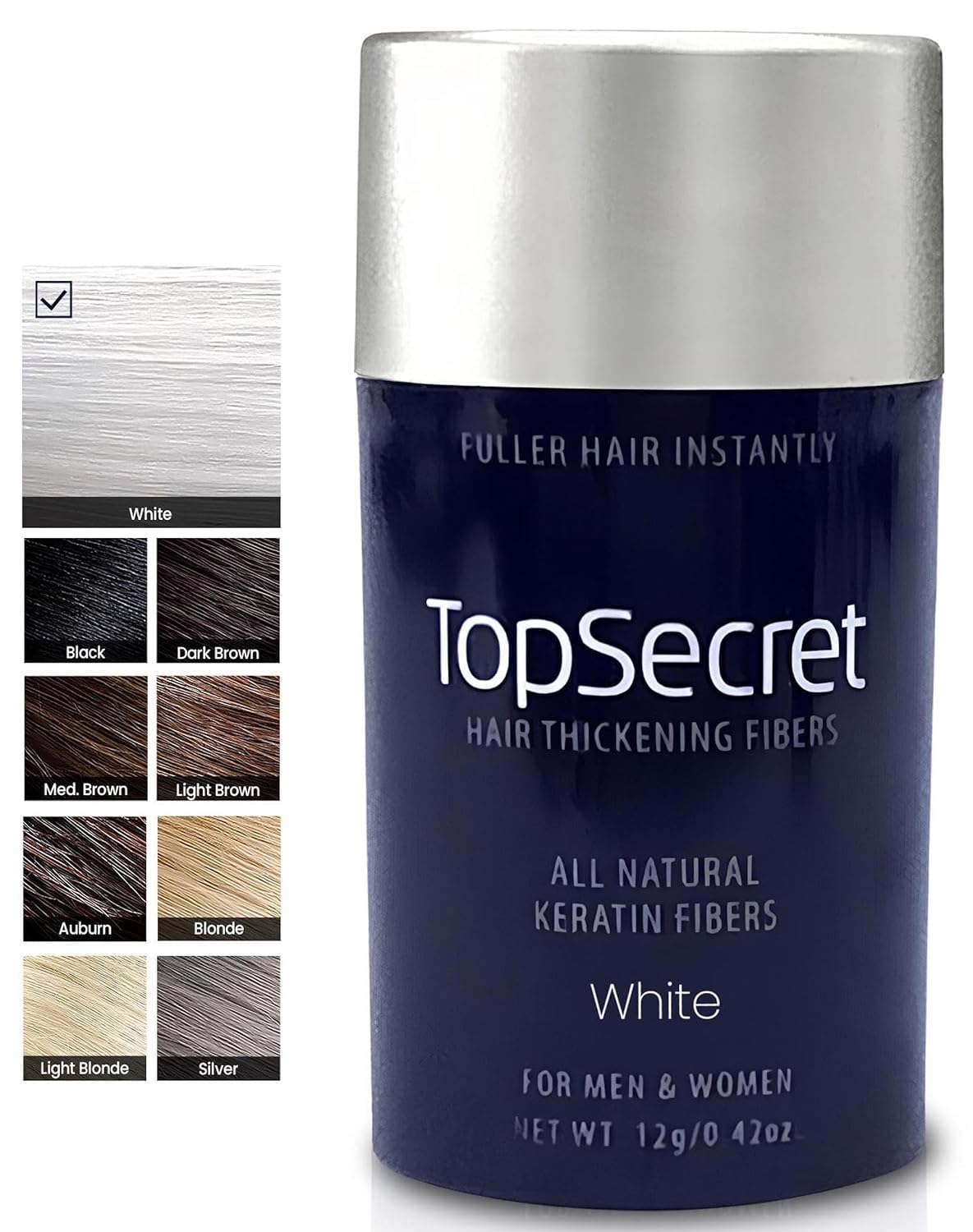 Hair Thickening Building Fibers - Natural & Undetectable Hair Filler for Men & Women | Weather-Resistant (Light Brown, Medium)