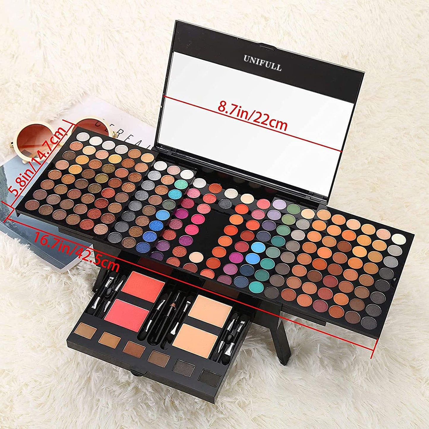 Professional 190 Colors Makeup Palette - All-in-One Kit for Women & Beginners | Includes Eyeshadow, Lipstick, Powder, Eyeliner, Concealer