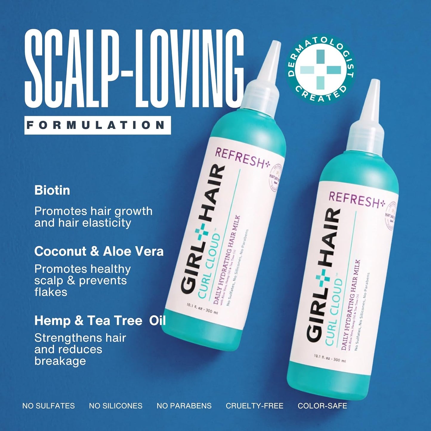 Daily Hydrating Hair Milk - Deep Hydration for Dry Hair | Aloe Vera, Biotin & Coconut Water | 10.1 Fl Oz