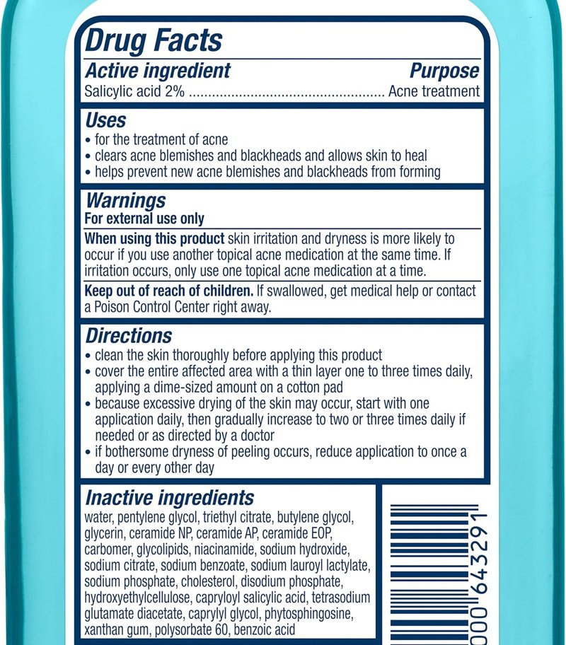 CeraVe BHA Exfoliating Facial Toner - Pore Minimizing & Smoother Skin with 2% Salicylic Acid | 8oz, Fragrance-Free, Sensitive Skin Safe