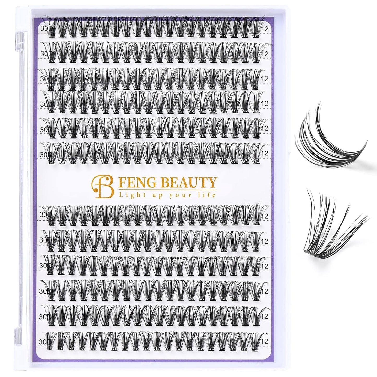 Ultra-Light Lash Clusters Kit - 240PCS Fluffy Wispy Volume | 10-16mm Mixed Lengths, Bond & Seal, Waterproof