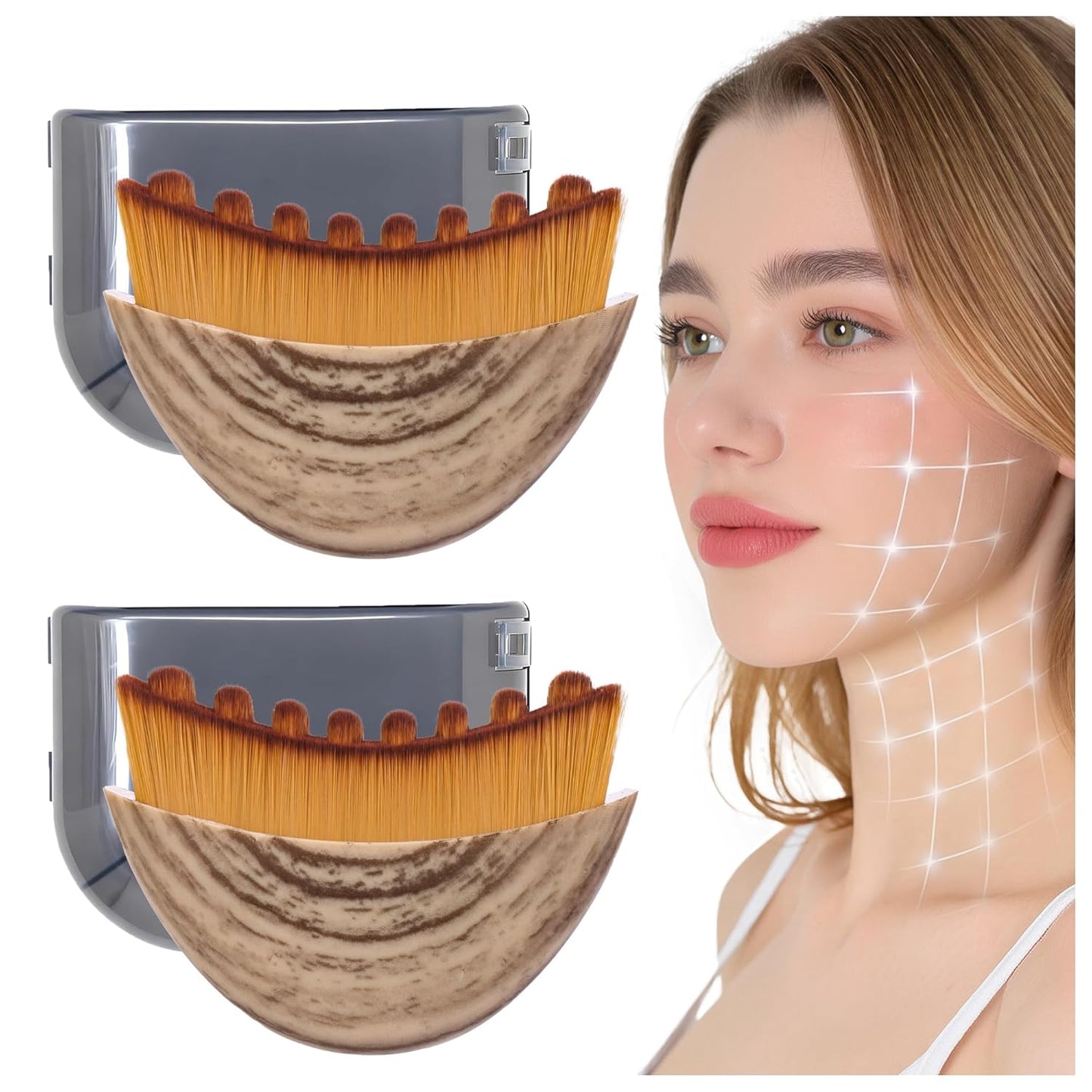 Lymphatic Contour Face Brush - Ergonomic Dry Massage Tool for Lymphatic Drainage | Precision Fit Design