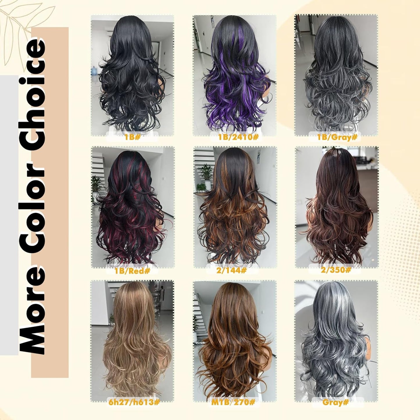 Layered Wavy Wigs for Women - Synthetic Butterfly Haircut, Natural Black, Heat Resistant | Perfect for Daily & Party Use